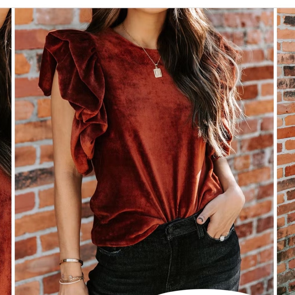 Ribbed Velvet Top